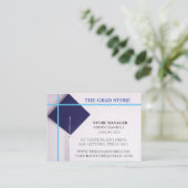 Einzelhandelswagen für Navy & Blue Graduation Cap  Visitenkarte (Stehend Vorderseite)