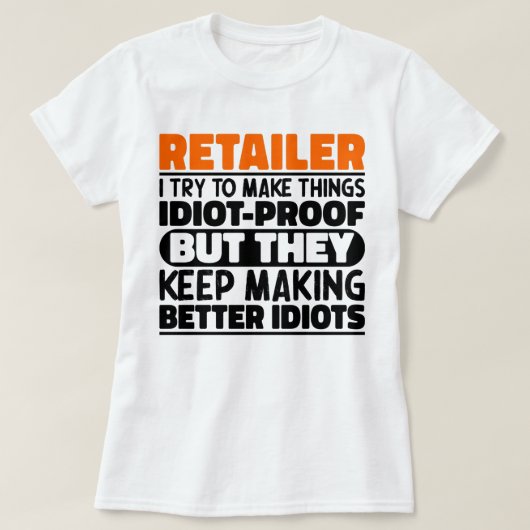 Einzelhändler Ich versuche, die Dinge lustige Ange T-Shirt (Design vorne)