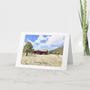 Einzelhaus Landleben Aquarell Karte