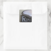 Einzelheiten eines Roma-Nummernschilds auf einem k Quadratischer Aufkleber (Tasche)