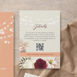 Einzelheiten zu Blumenhochzeiten QR-Code Begleitkarte