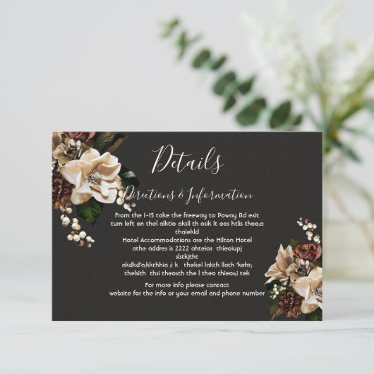 Einzelheiten zu den Blumenzwiebeln und der Informa RSVP Karte (Stehend Vorderseite)