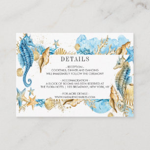 Einzelheiten zu den Hochzeiten unter dem Blue Gold Begleitkarte