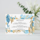 Einzelheiten zu den Hochzeiten unter dem Blue Gold Einladung (Stehend Vorderseite)