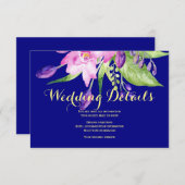 Einzelheiten zu den Hochzeitsgästen der Hochzeitsn Begleitkarte (Vorne/Hinten)