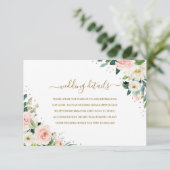 Einzelheiten zu Hochzeiten mit botanischem Blush RSVP Karte (Stehend Vorderseite)