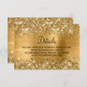 Einzelheiten zu Hochzeiten von Gold Glitzer und Fo Begleitkarte (Vorne/Hinten)