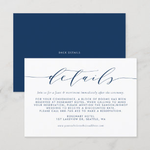 Einzelheiten zu Minimalistischen Hochzeiten in Nav Begleitkarte