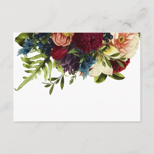 Einzelheiten zu Moody Floral Burgundy Wedding Begleitkarte (Rückseite)