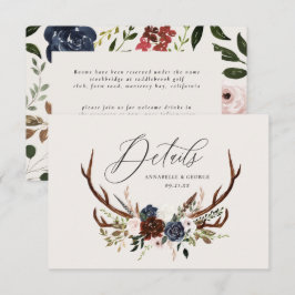 Einzelheiten zu rustikalem Blattwerk, Blumen und J Save The Date