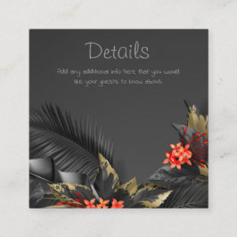 Einzelheiten zu tropischen Blätter in Schwarz und  Begleitkarte