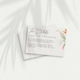 Einzelheiten zu tropischen Blumenhochzeiten Begleitkarte