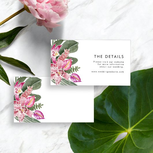 Einzelheiten zu tropischen Hochzeiten Begleitkarte