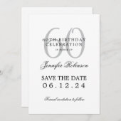 Einzelheiten zum 60. Geburtstag Rett Einladung (Vorne/Hinten)