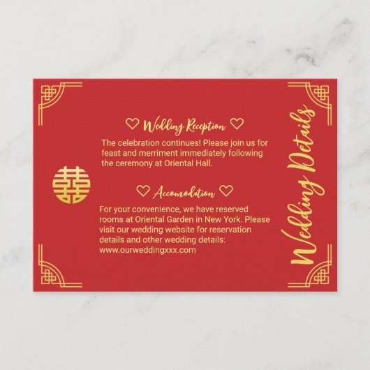 Einzelheiten zum goldenen Rahmen der chinesischen  Begleitkarte (Vorderseite)