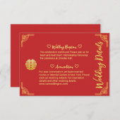 Einzelheiten zum goldenen Rahmen der chinesischen  Begleitkarte (Vorne/Hinten)