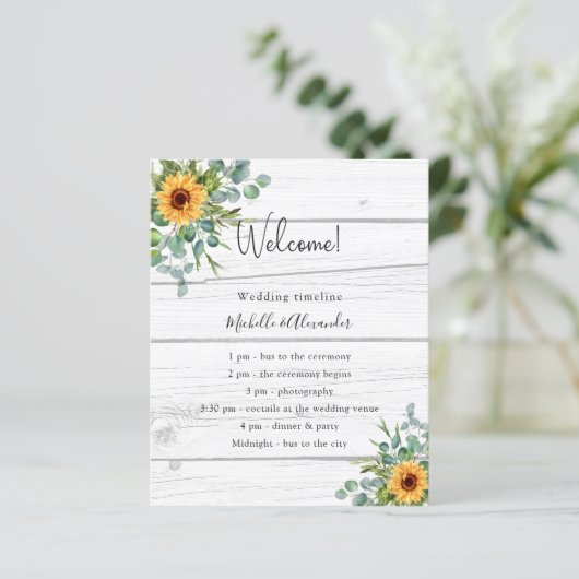 Einzelheiten zum Hochzeitsprogramm für Eukalyptusb (Stehend Vorderseite)