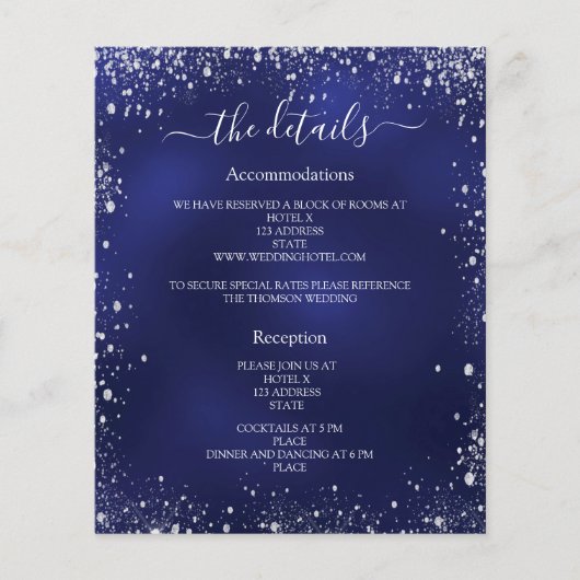 Einzelheiten zum Hochzeitsprogramm für Navy (Vorderseite)