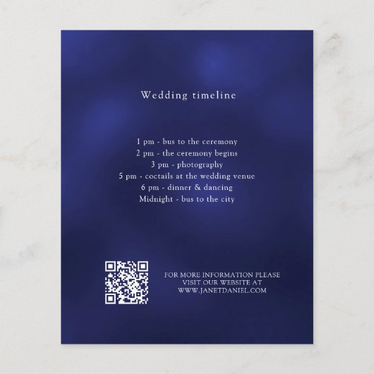 Einzelheiten zum Hochzeitsprogramm für Navy (Rückseite)