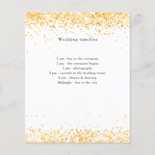 Einzelheiten zum Hochzeitsprogramm für Weißgold (Hinten)