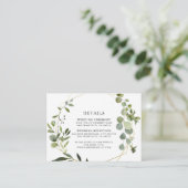 Einzelheiten zum Hochzeitssehen in der grünen Euka Begleitkarte (Stehend Vorderseite)