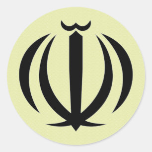 Einzelheiten zum Iran-Wappen Runder Aufkleber