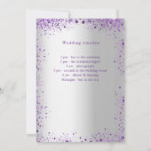 Einzelheiten zum lila Hochzeitsprogramm für Silber Einladung (Rückseite)