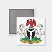 Einzelheiten zum Nigerianischen Wappen Magnet (Vorderseite/Rückseite)