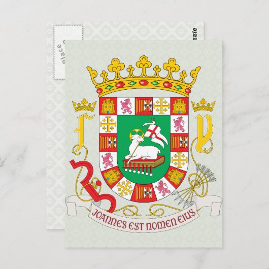 Einzelheiten zum Rico-Wappen in Puerto Rico Postkarte (Vorne/Hinten)