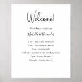 Einzelheiten zum Schwarz-weißen Hochzeitsprogramm Poster (Vorne)