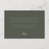 Einzelheiten zum Vintagen Wappen Olive Sage Monogr Begleitkarte (Rückseite)