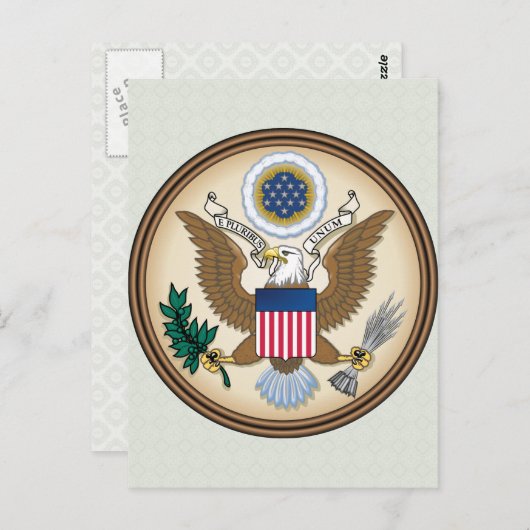 Einzelheiten zum Wappen der Staaten Postkarte (Vorne/Hinten)