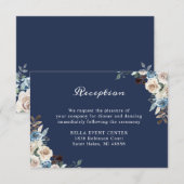 Einzelheiten zur Aufnahme von Hochzeiten in blauem Begleitkarte (Vorne/Hinten)