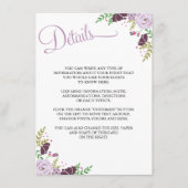 Einzelheiten zur Blumenhochzeit/Informationskarte Begleitkarte (Vorderseite)
