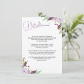 Einzelheiten zur Blumenhochzeit/Informationskarte Begleitkarte (Stehend Vorderseite)