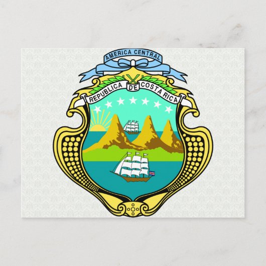 Einzelheiten zur Costa Rica Wappen Postkarte (Vorderseite)
