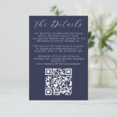 Einzelheiten zur Einladung von Navy Blue Hochzeit (Stehend Vorderseite)