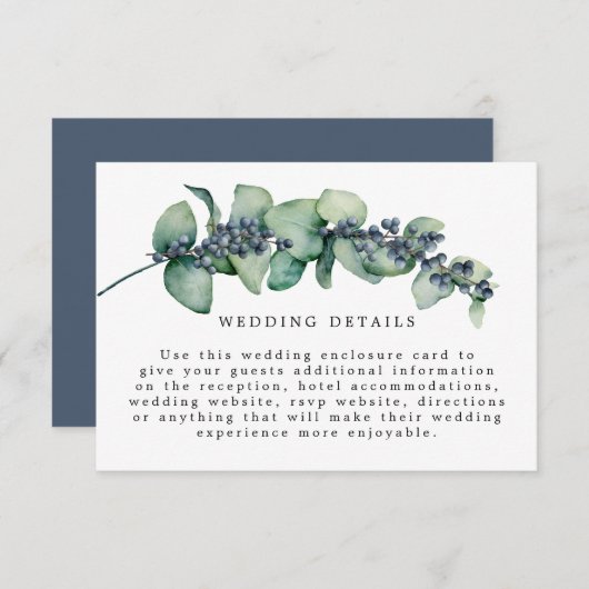 Einzelheiten zur Eukalyptus Watercolor Begleitkarte (Vorne/Hinten)