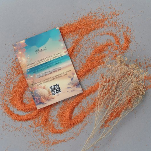 Einzelheiten zur Hochzeit am Strand Einladung
