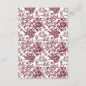 Einzelheiten zur Hochzeit | Burgundy Toile Enclosu Begleitkarte (Rückseite)
