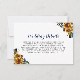 Einzelheiten zur Hochzeit der Blauen Sonnenblume d Einladung