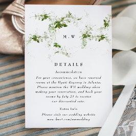 Einzelheiten zur Hochzeit der Eukalyptus Wreath Mo Begleitkarte