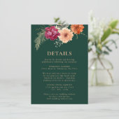 Einzelheiten zur Hochzeit im Grün der Wasserfarben Begleitkarte (Stehend Vorderseite)