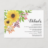 Einzelheiten zur Hochzeit im Herbst der gelben Son Begleitkarte (Vorderseite)