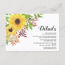 Einzelheiten zur Hochzeit im Herbst der gelben Son Begleitkarte