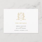 Einzelheiten zur Hochzeit in Monogramm Begleitkarte (Vorderseite)
