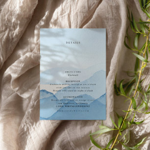 Einzelheiten zur Hochzeit in Urlaubsort der blauen Begleitkarte