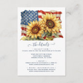 Einzelheiten zur Hochzeit unter der patriotischen  Begleitkarte (Vorderseite)