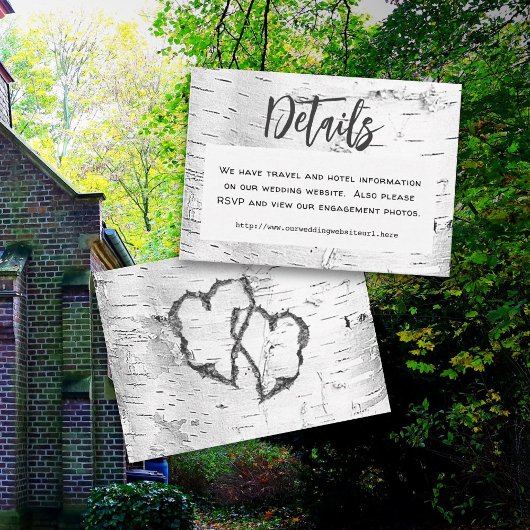 Einzelheiten zur Hochzeit von Birkenbarsch mit Car Begleitkarte