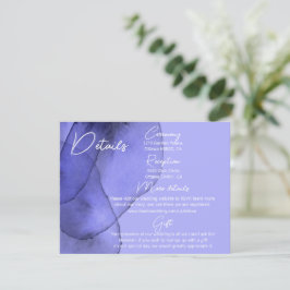 Einzelheiten zur Hochzeit von Blauviolett-Lavendel Begleitkarte